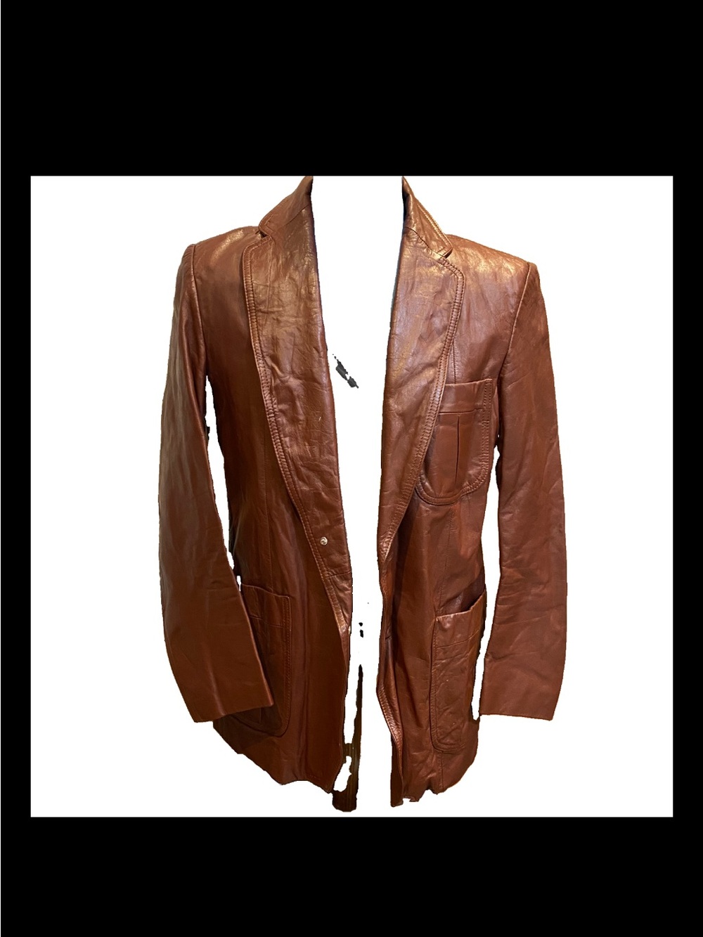 Leathers by Jeffery Men's RUST Leather Jacket Size 42 Vintage 70s RARE